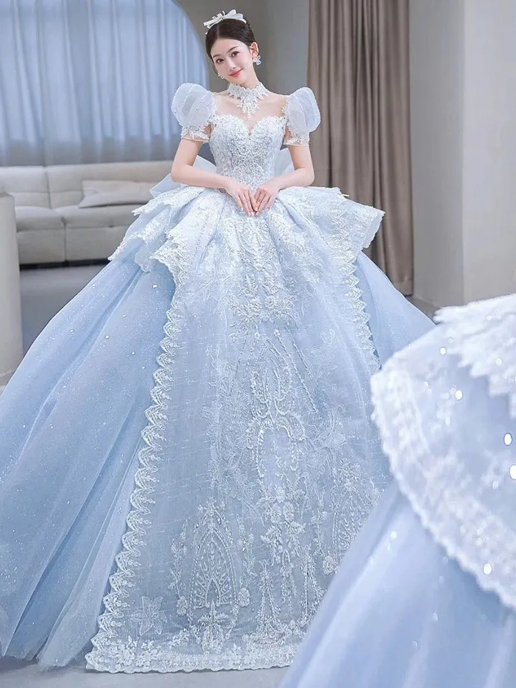 Ice blue ball gown hotsell