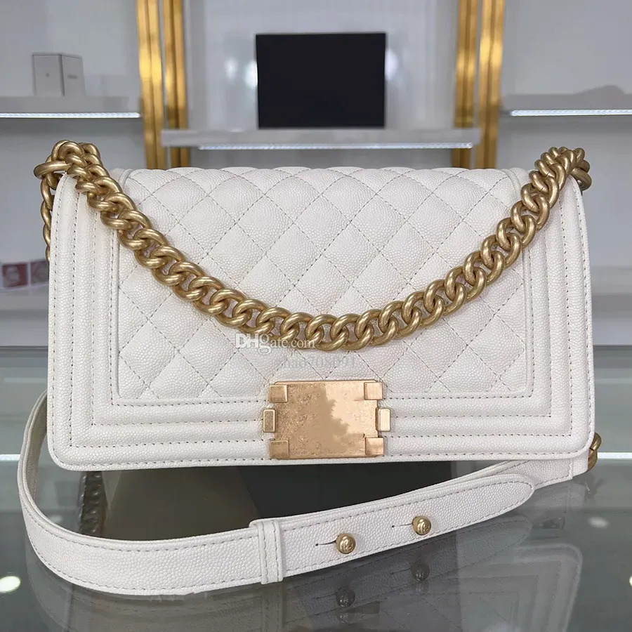 10A BOY de calidad superior 25 cm Bolsos de diseñador Retro Caviar Crossbody Bag Luxury Woman Shoulder Bag Leather Flap Chain Bagss Bolso de moda Lady Purse A67086 con caja C065