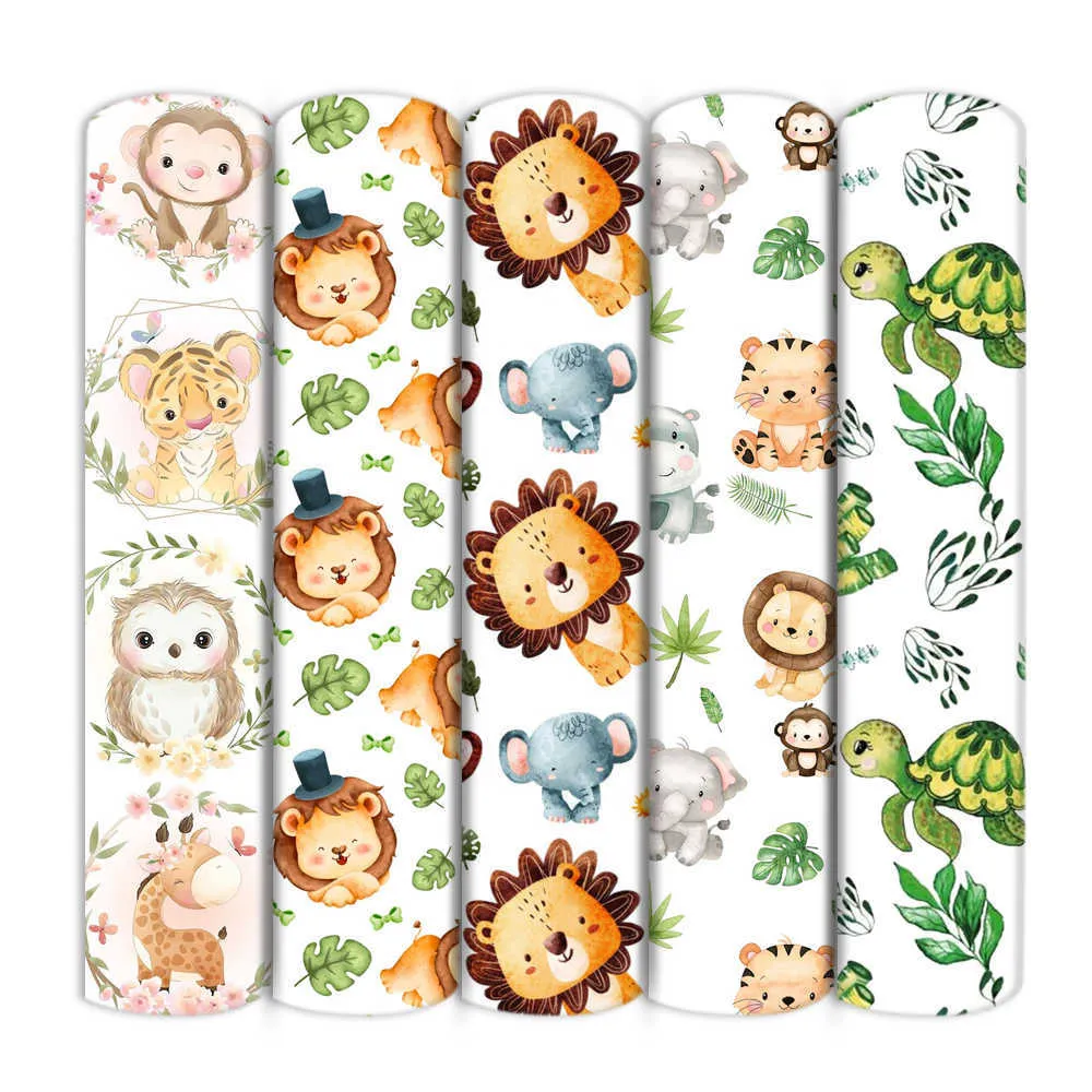 Tyg djur lejon koala tryck polyester bomullstyg för koralltyg klädsel broderi tyg diy handgjorda material 1yc24602 p230506