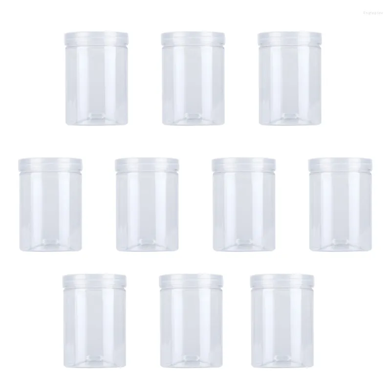 Bouteilles de stockage 10 Pcs Transparent Cookie Jar Conteneurs Couvercles Thé Plastique Alimentaire Bocaux Clair