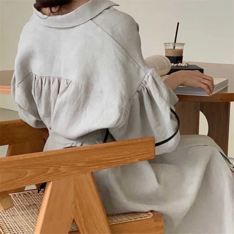 A line loose fitting womens linen dress 4834 A line loose fitting womens linen dress 4834