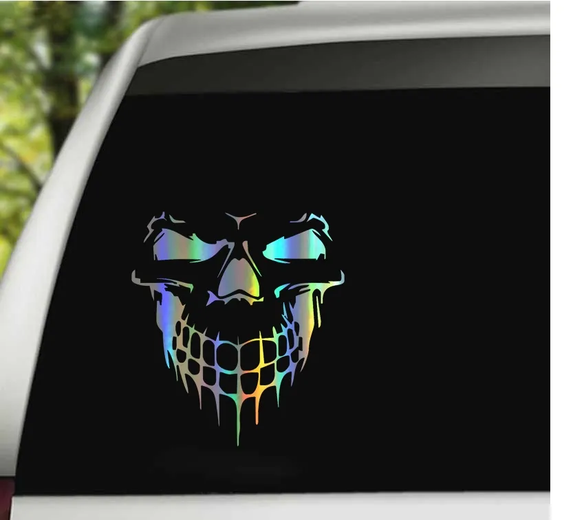 Metal Skull Autocollant De Voiture, 2 Pcs De 3D Skull En Alliage De