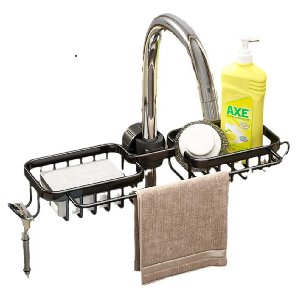 Porta Spugna Per Lavello Da Cucina, Organizer Per Lavello Da Cucina Con Vassoio Di Scarico Automatico Plastica 98180395