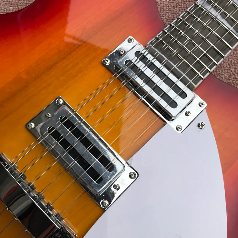 Chitarra Elettrica Hollow Body Arancione – 6 Corde, Pickup H-H, Tremolo, Manico Acero, Professional