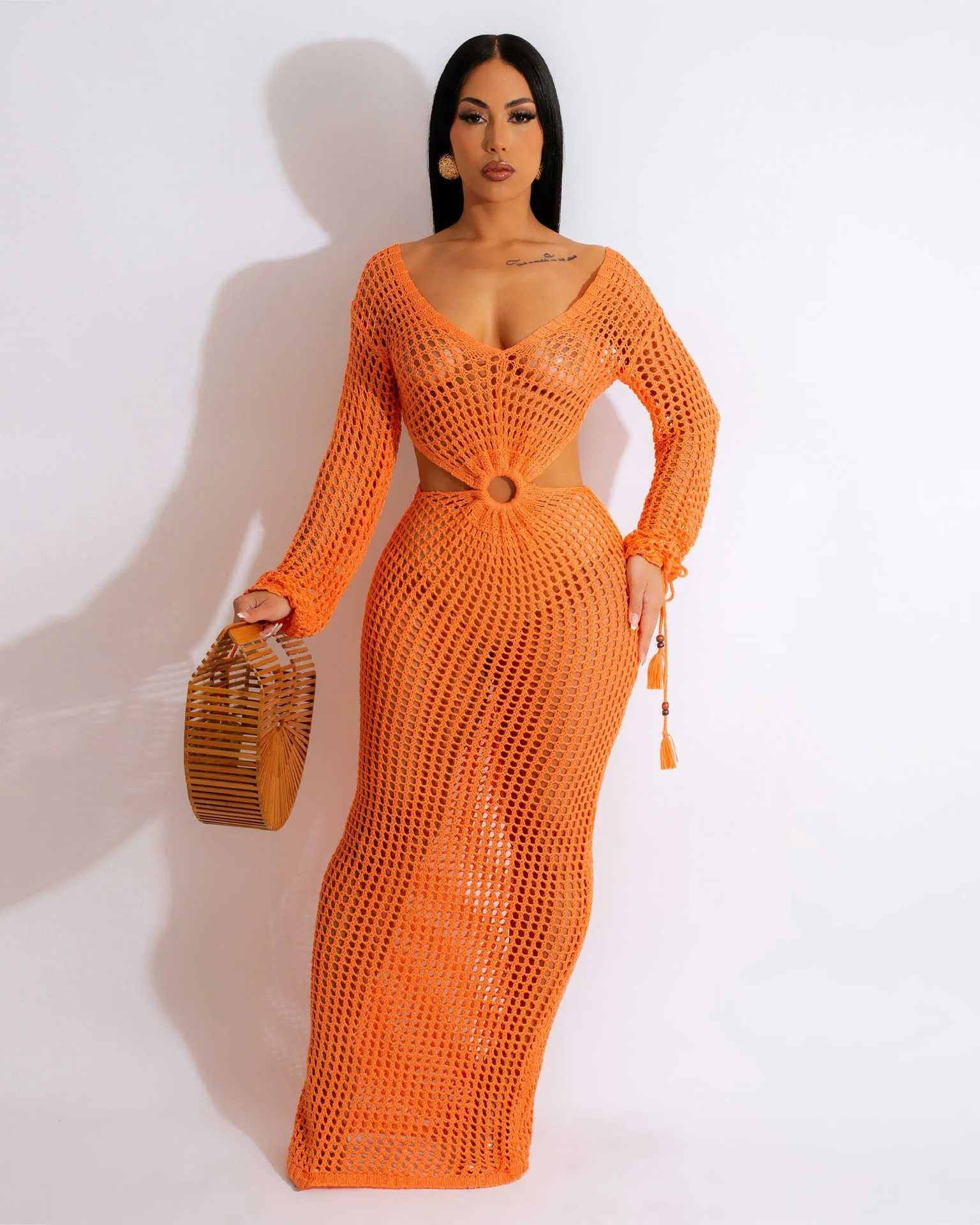 Sexy Deep V-neck Lace-up Mesh Mini Dress – Summer Beach Cover-Up