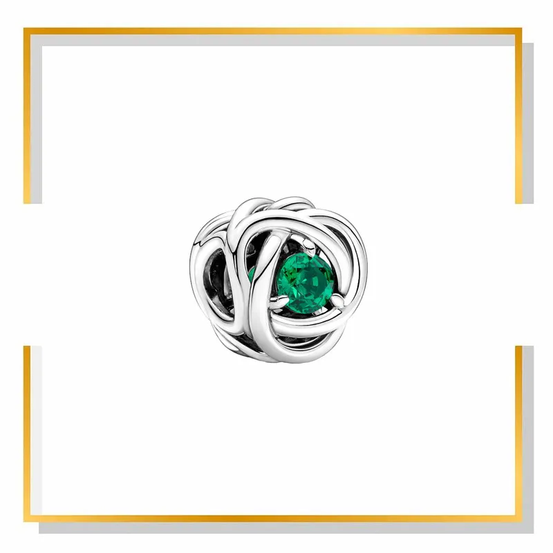 Sterling Silver Fit Pandora Charm Genuine Birthstone Heart Bead DIY Jewelry From Chenyepandora 4.69 DHgate.Com