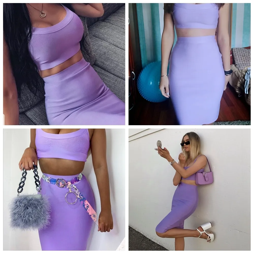 Summer Lilac Bodycon Purple Dress And Skirt Set For Club Parties Sexy Bandage Style With Matching Top And Bottom Womens Fashion Accessory 230505 From Hui01 20.1 DHgate.Com