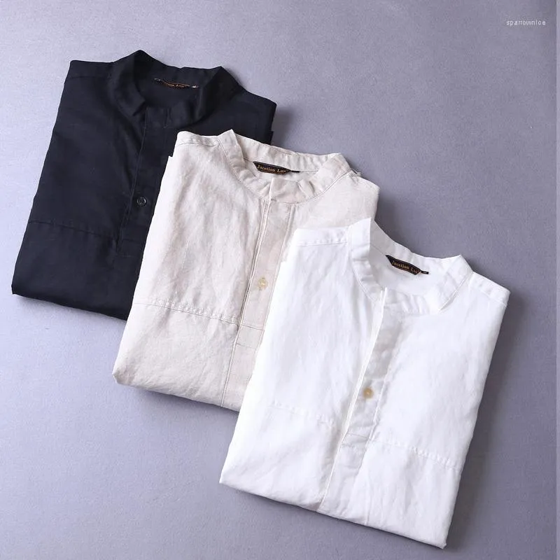 Men's Casual Shirts Suehaiwe's Brand Long Sleeve Linen Shirt Men Spring Autumn Solid Fashion Clothing Flax Chemise