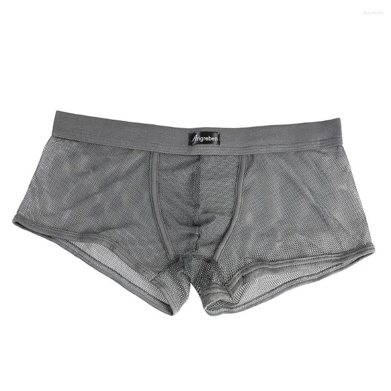 Unterhose Unterwäsche Herren Herren Boxer Herren Letter Printed Boxer Mid-Rise Mesh Slips Homme Panties Shorts