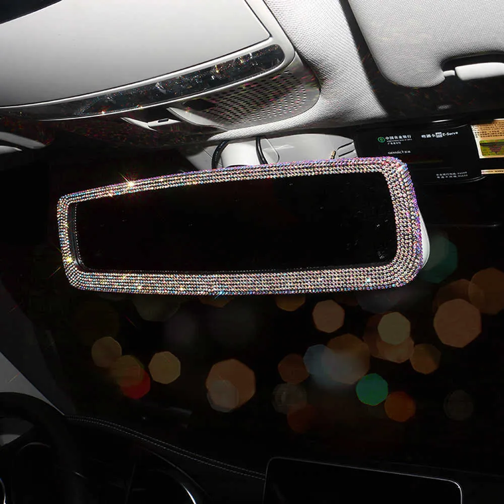 Sparkling Rhinestone Rearview Mirror Cover Note Elegant Crystal