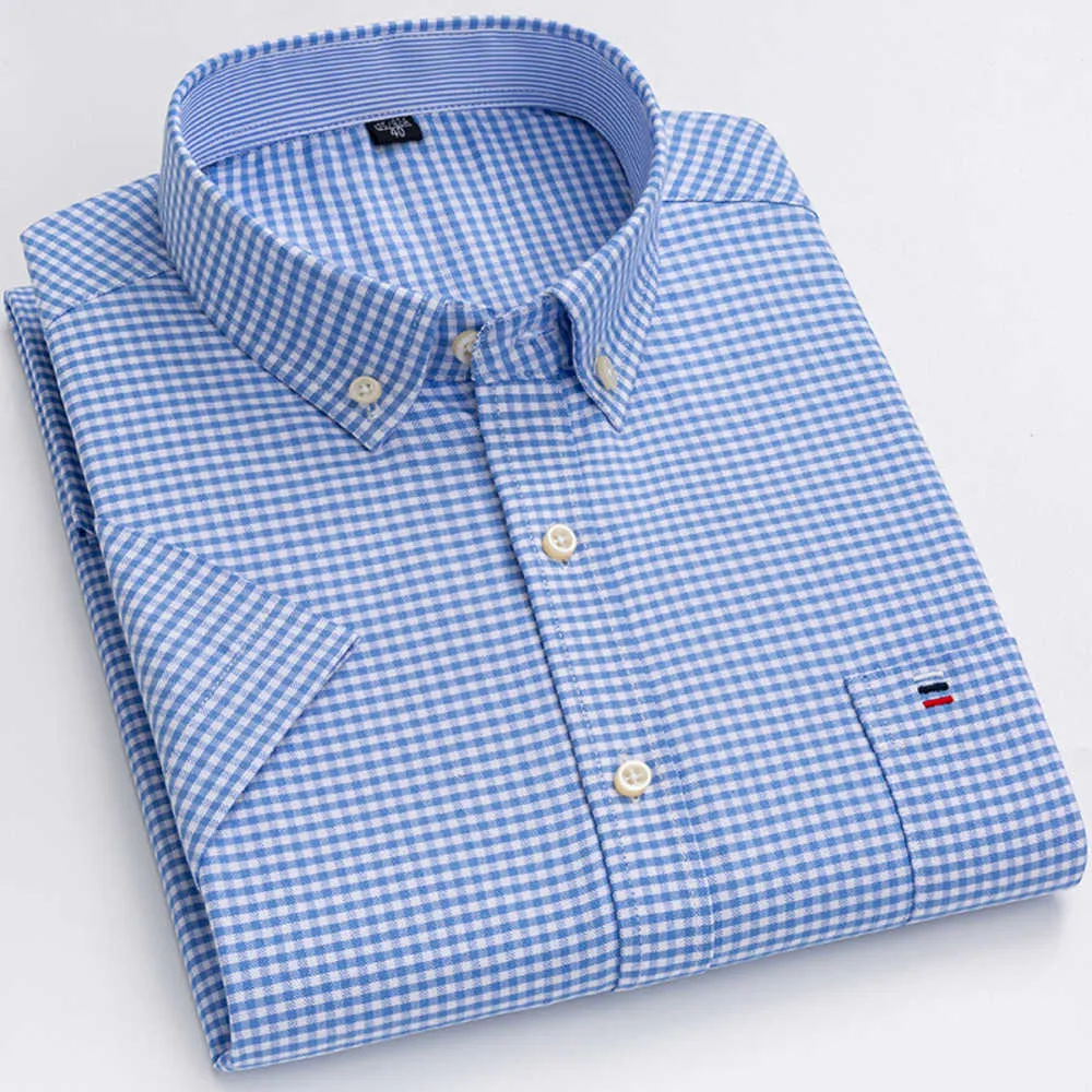 Chemises décontractées pour hommes 2023 été nouvelle chemise hommes à manches courtes tout coton Oxford Textile affaires coupe décontractée chemisevkawvkaw