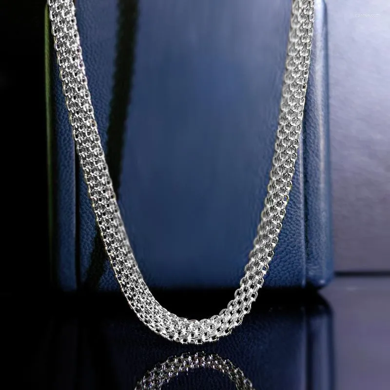 Chains Ins Internet Celebrity Gleiche europäische und amerikanische S925-Silber-Kettenknochen-Plain Bare-Halskette