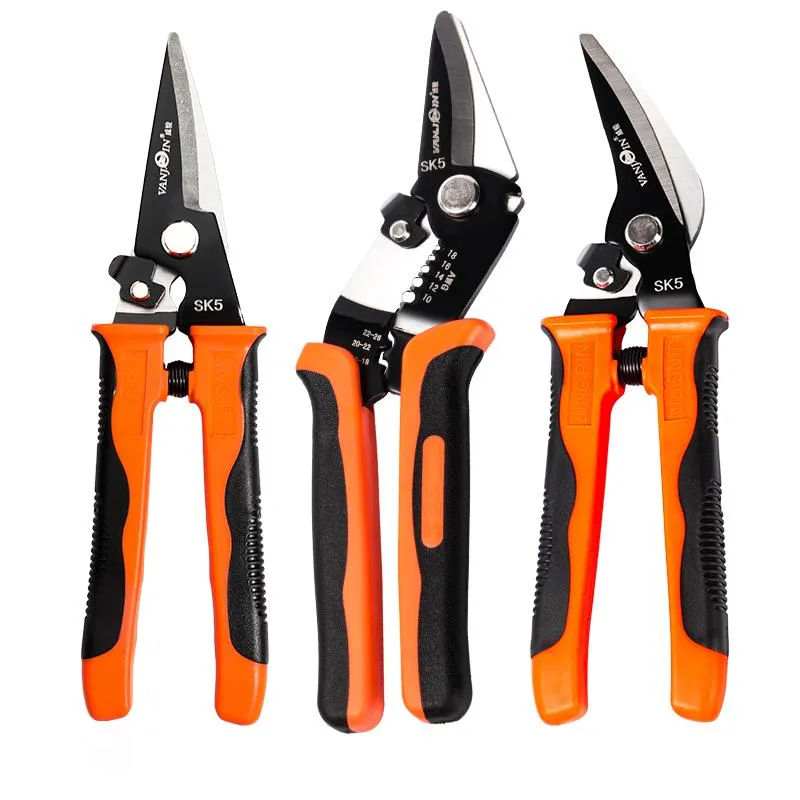 Schaar Vanjoin Metal Cutting Scissors Multifunctional Electrician Wire Cutters Stripping Pliers Crimp Terminal Metal Shears Hand Tools