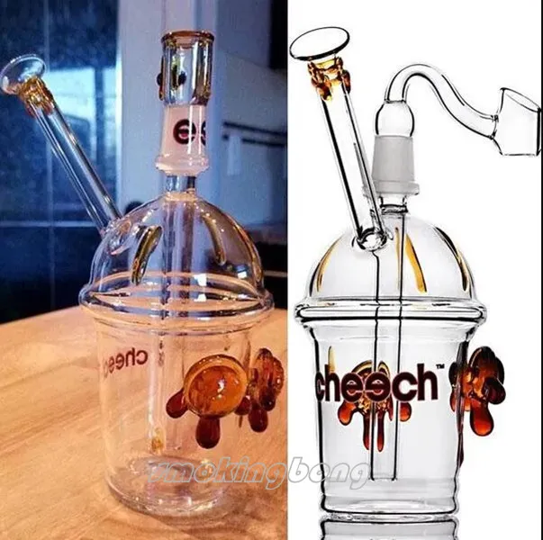 Gözlük Bong beher dab teçhizatlar nargile supipi kafa cam yağ kuleleri su bongs dab ile 14mm eklem