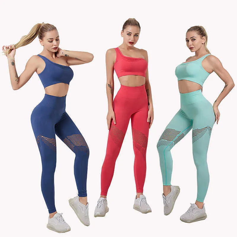 Womens Seamless Yoga Set On Shoulder Sports Bra And Leggings For Gym And  Fitness Athletic Gym Suit J230506 From Us_oklahoma, $23.36