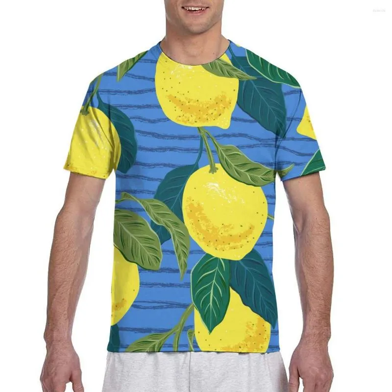 Herr t -skjortor citrus citroner casual tee toppar sommar män kort ärm streetwear mode male tshirts