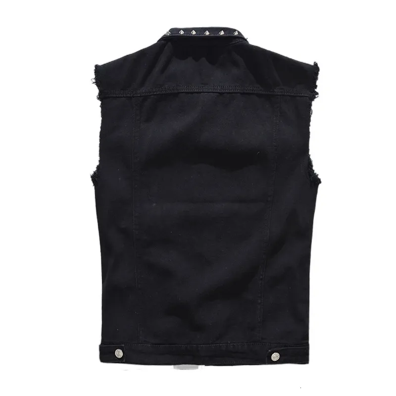 Denim Punk Rock Vest Motorcycle Style Sleeveless Jacket For Men Black Waistcoat With Rivets And Black Jeans Sizes M 2XL From Bei03 21.06 DHgate.Com