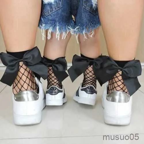 3pcs Women Girls Kids Mesh Bow Fishnet Ankle High Lace Fish Net Vintage Short Sock One Size Baby Socks