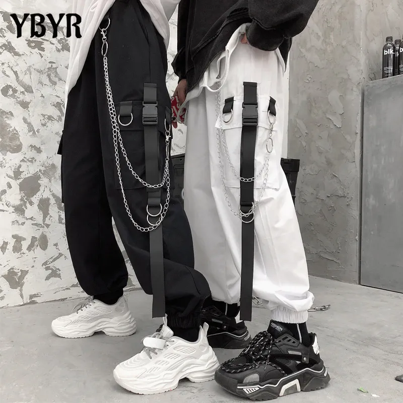 Women's Pants Cargo Harem Side Pockets Black White Hip Hop Casual Male Female Joggers Trousers Fashion Streetwear 230506