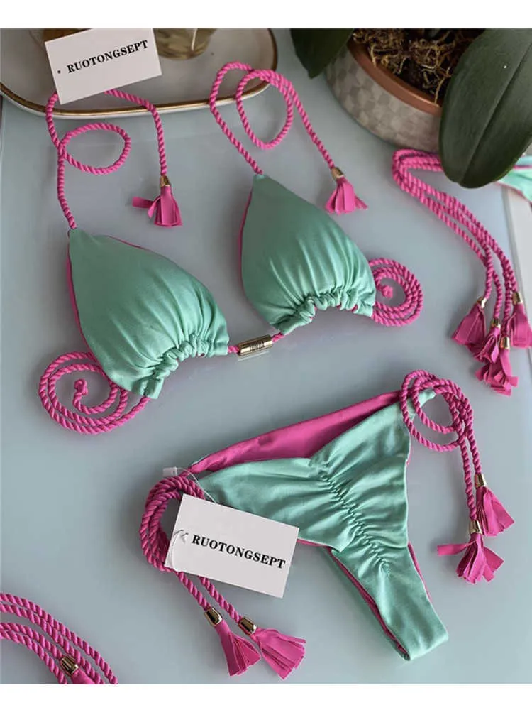 DHgate.com:Womens Sexy Hollow-Out Braided Triangle Bikini Set ...