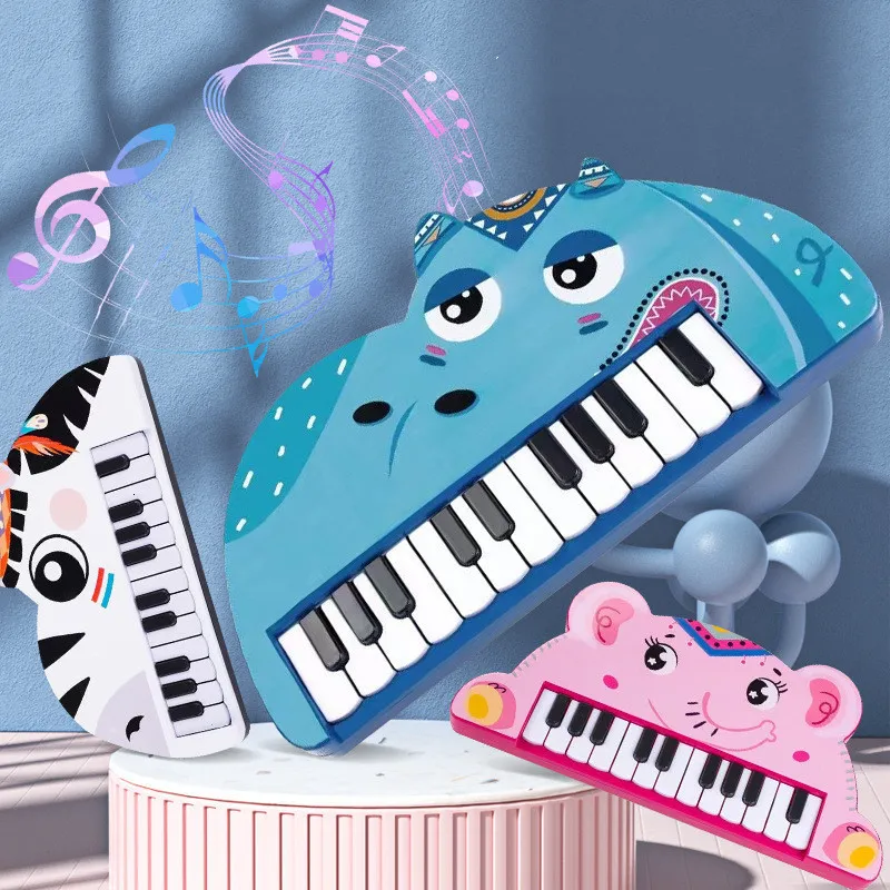 Batterie Percussion Enfants Dessin Animé Piano Électronique Instrument De Musique 0 3 Débutant Puzzle Éducation Précoce Jouets Bébé Animal Enfants Cadeaux 230506