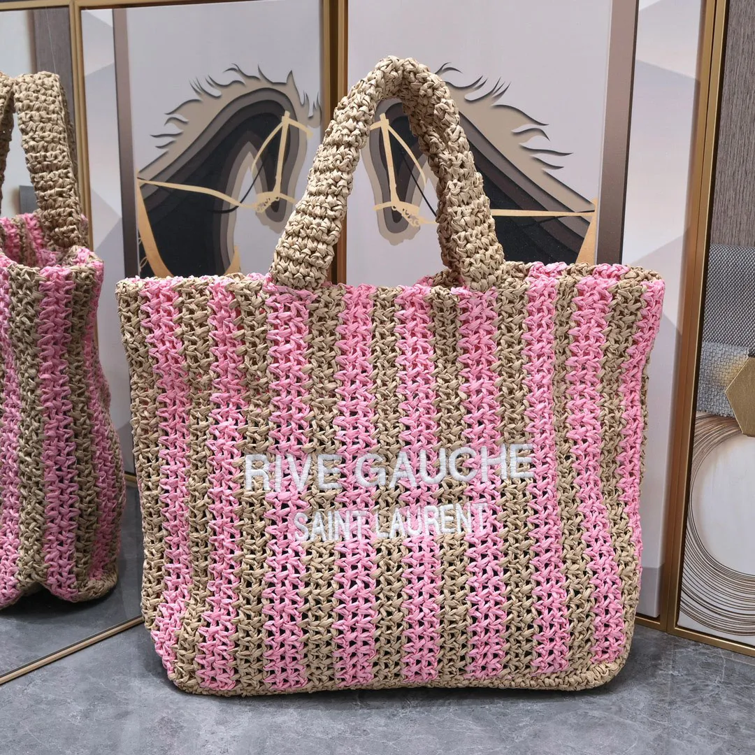 Large Capacity Raffia Fiber Straw Tote Beach Bag For Women Perfect For ...