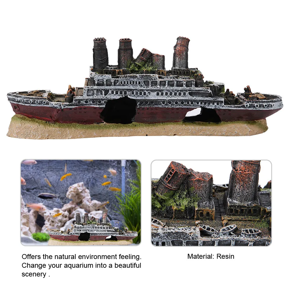 Titanic aquarium decoration outlet