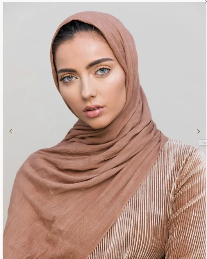 Scarves H1283 Big Size Cotton Muslim Long Scarf High Quality Plain Comfortable Womens' Headwrap Fast Delivery