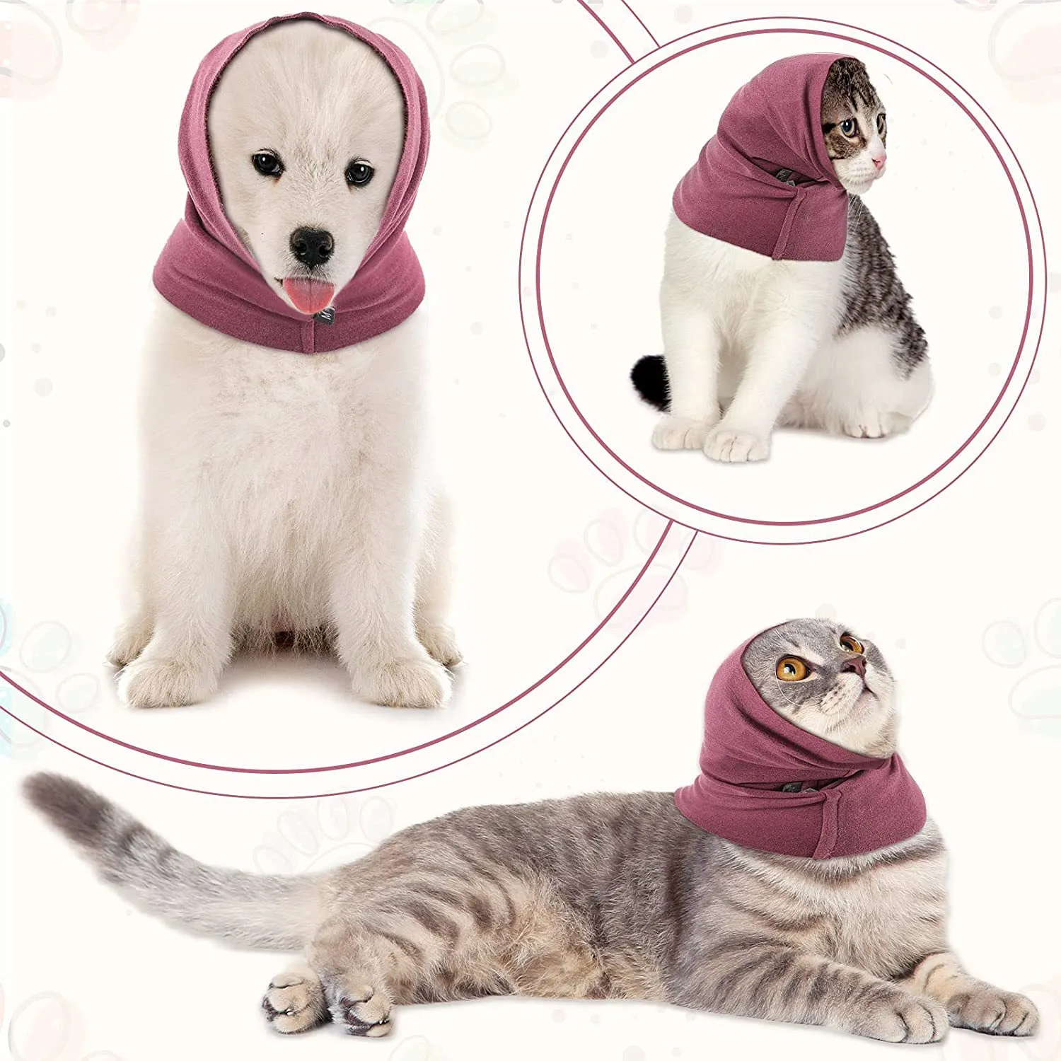 Dog Ear Muffs Noise Protection Ear Covers Cat Hoodies Earmuff for Anxiety Relief Calming Grooming Neck Warmer XBJK2305