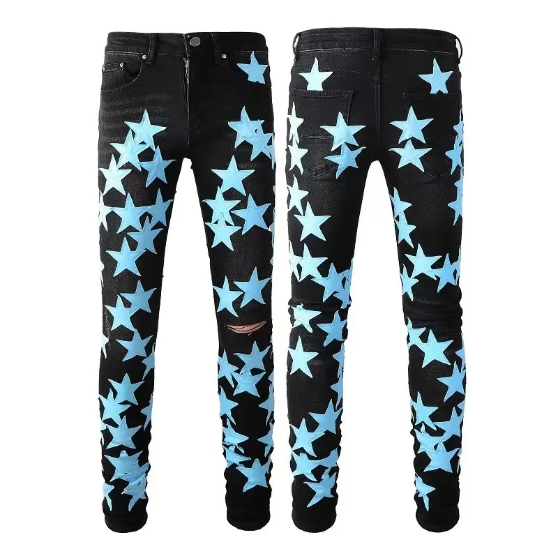 Jeans with red star patches shop