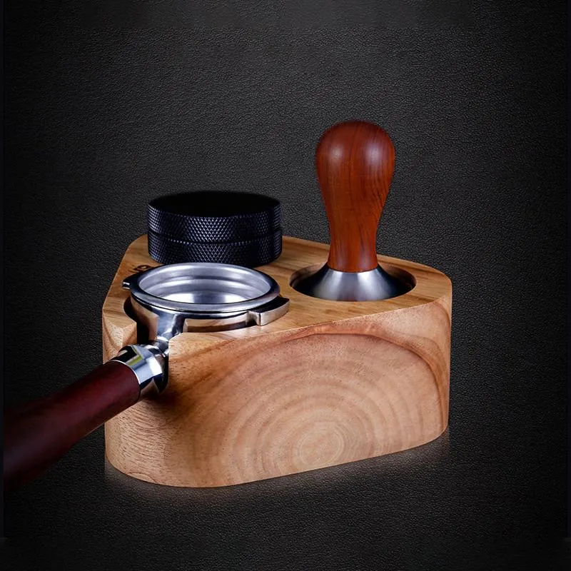 Tools Wood Coffee Filter Tamper Holder Espresso Tamper Mat Stand Coffee Maker Support Base Rack Coffee Accessories for Barista 58MM