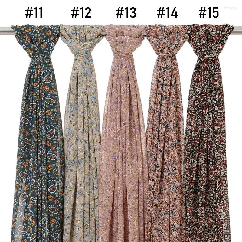 Halsdukar 90st 40 färger bubbla chiffong hijab kvinnor liten polka blommor