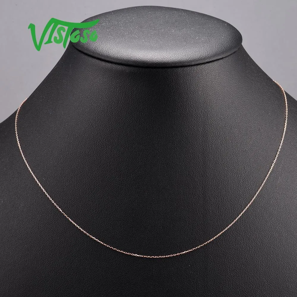 Подвесные ожерелья Vistoso Gold для женщин подлинный 14K 585 Розовая желтая белая цепь 42 см из мелких украшений 230506