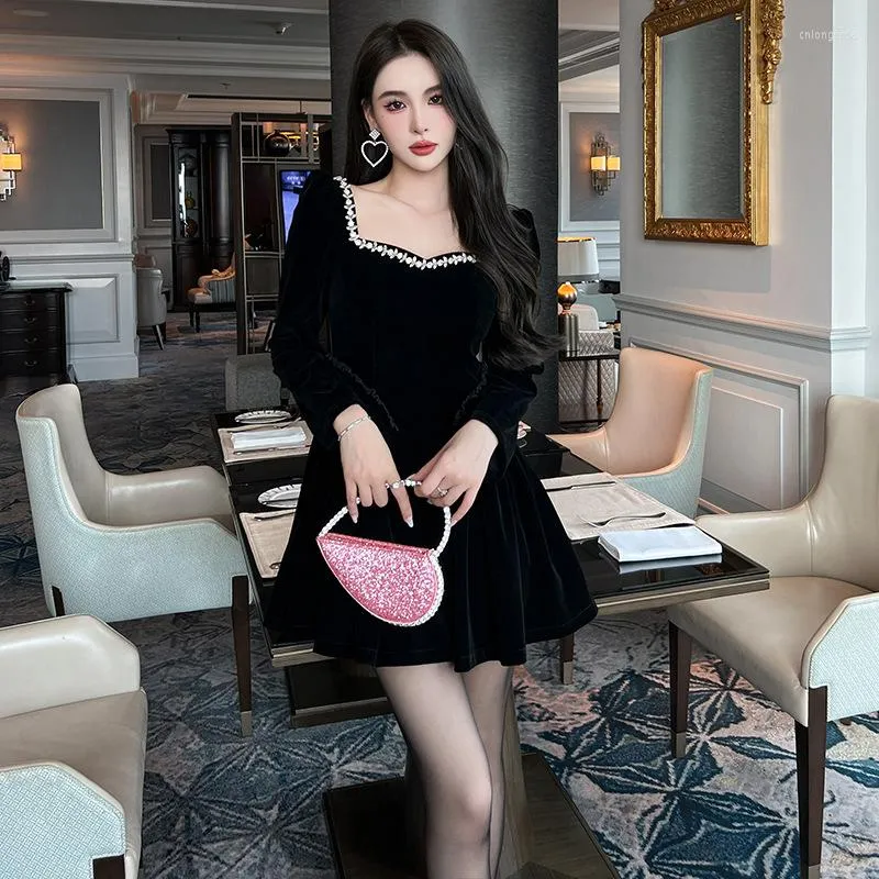 Casual Dresses Women Velvet Square Collar Full Sleeve... From Fashasha,  $16.05 In Bulk | DHgate.Com