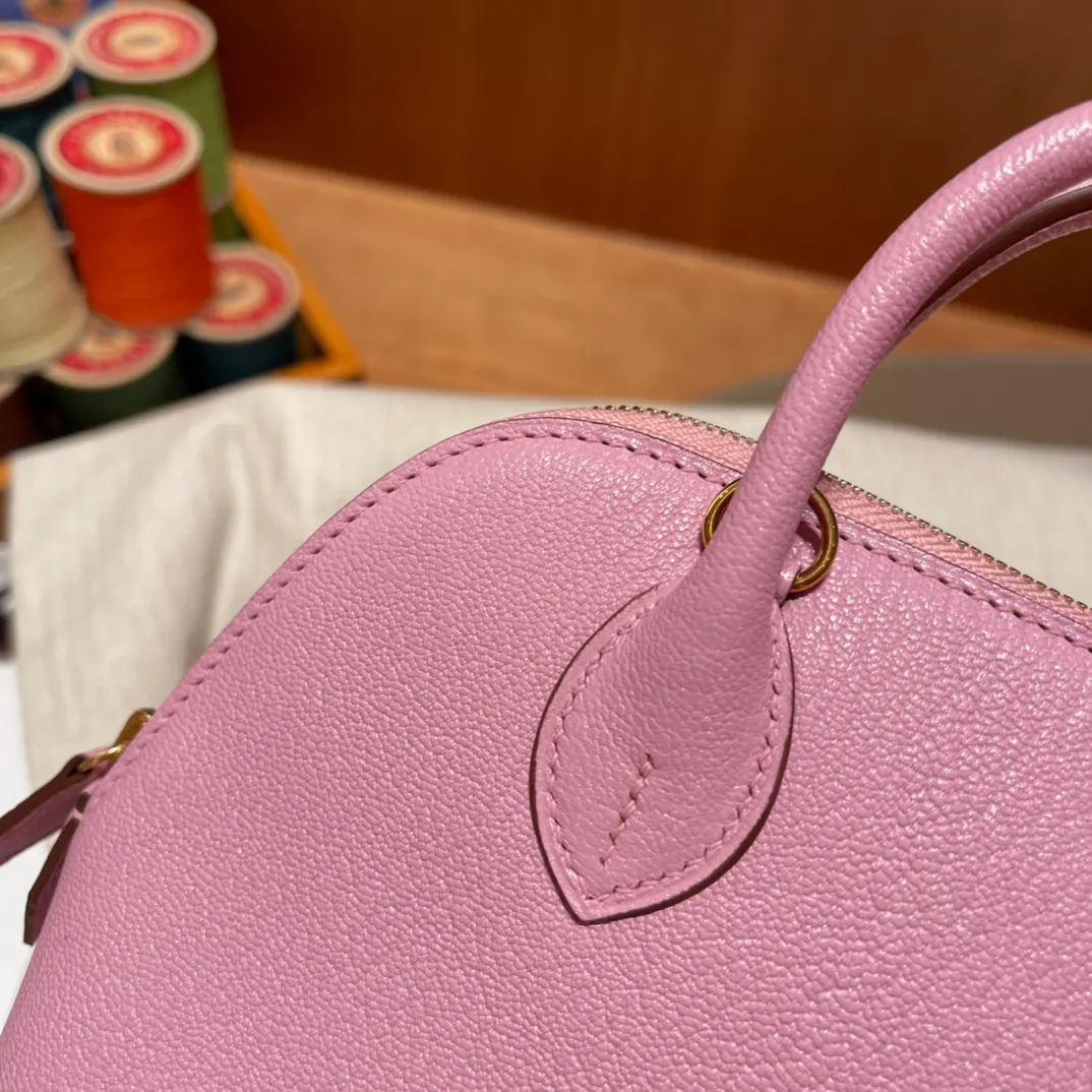 DHgate Classic Bowling Bag Designer One Shoulder Handbag Luxury Fashion Tote Bag Premium Imported Cowhide Beeswax Thread Hand Stitched Shell Bag Bags Luggage Accessories