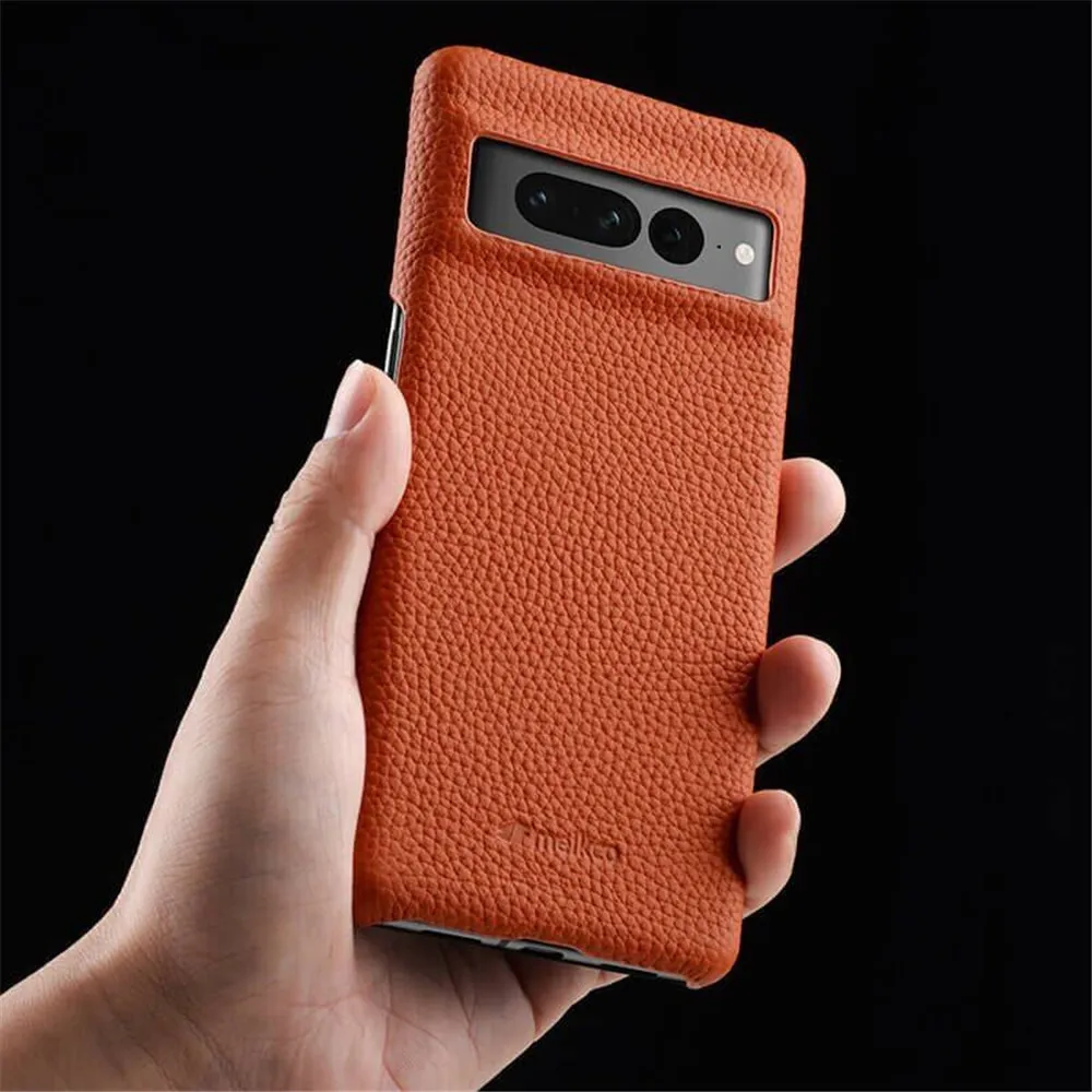 Étui mince d'origine en cuir véritable Melkco pour Google Pixel 7 Pro 7 Retro Business Back Cover