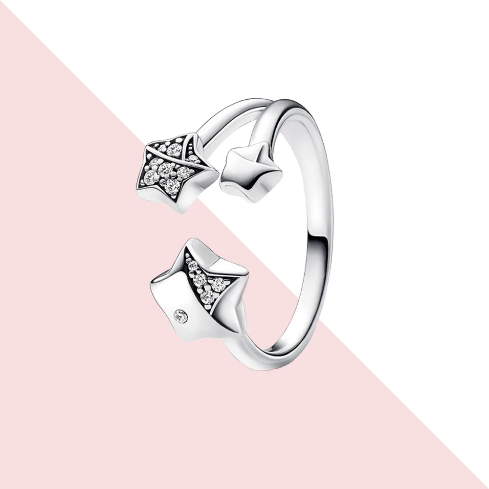 925 Sterling Silver Pandora Ring Dam Klassisk DIY Förlovning Bröllop Kristall Ring Lyxiga smycken Modeaccessoarer Gratis leverans