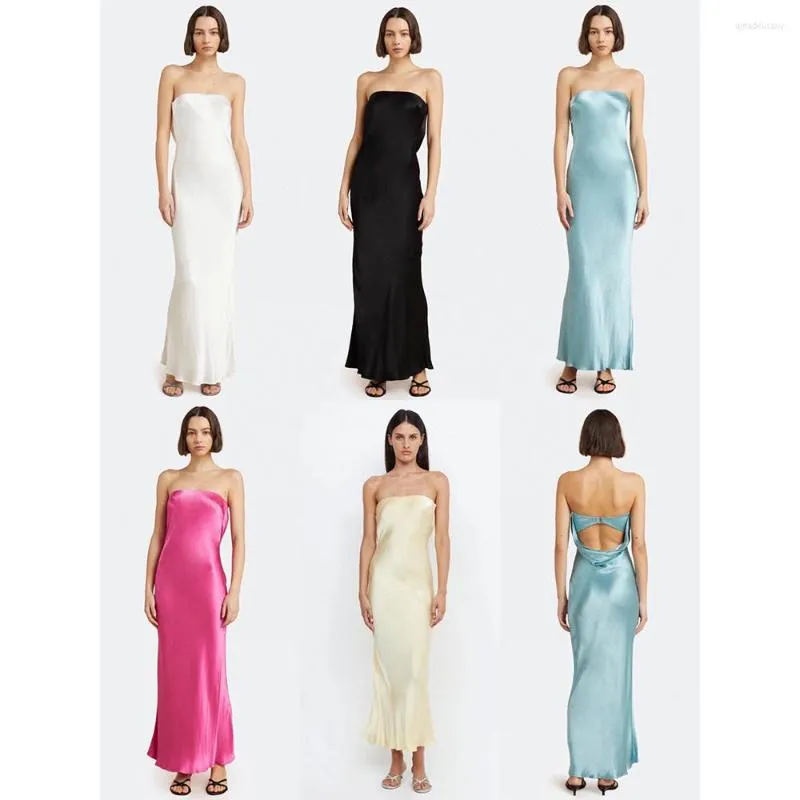 Casual Dresses Women Exquisite Elegant Long Event Dress Sexy Strapless Backless Midi