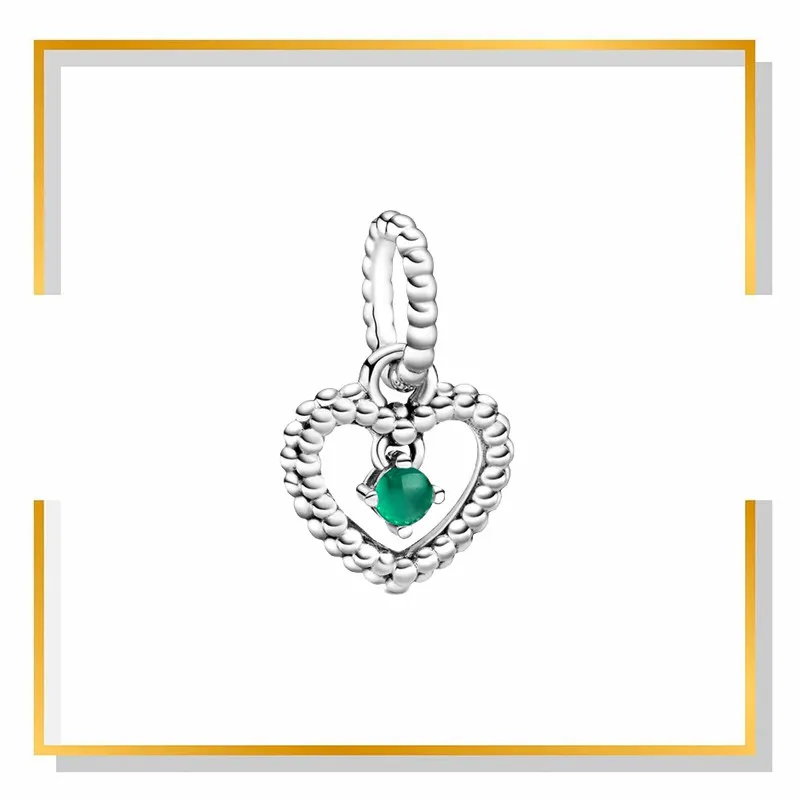 Sterling Silver Fit Pandora Charm Genuine Birthstone Heart Bead DIY Jewelry From Chenyepandora 4.69 DHgate.Com