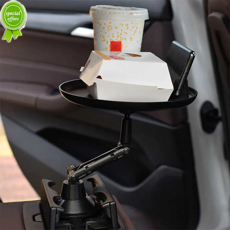 Nuovo portabicchieri regolabile per auto Bere caffè Bottiglia Organizer Accessori Vassoio per alimenti Tavolo per automobili per hamburger Patatine fritte