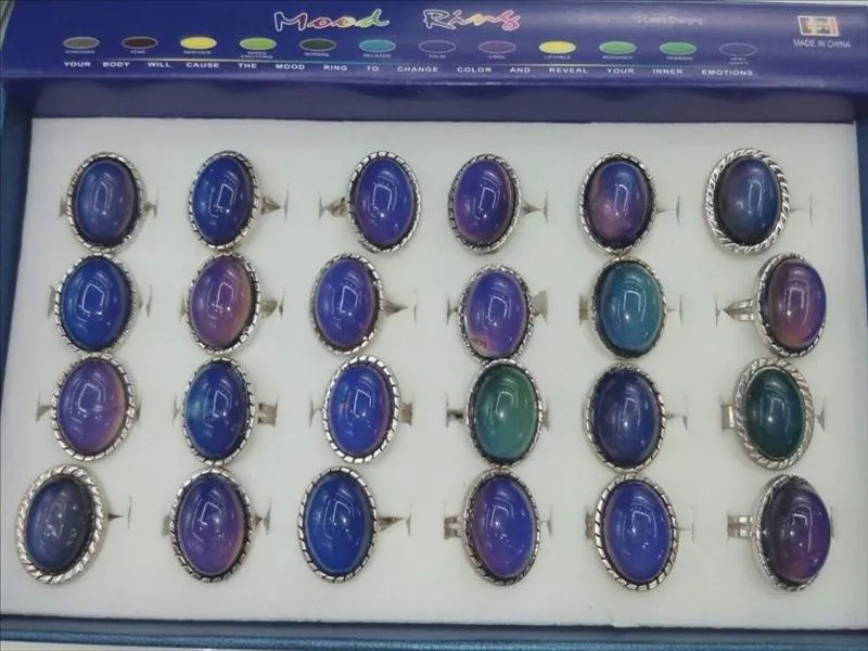 Charming Mood Rings Bulk Pack 100pcs Color Changing Emotional Rings, Oval  Design, Adjustable Fashion Jewelry for Wholesale - Main Image