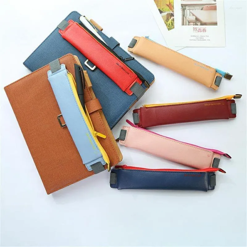 Mini Penna in pelle Book elastico Libro portatile Portablebook per la riunione degli uffici scolastici Easy Carry