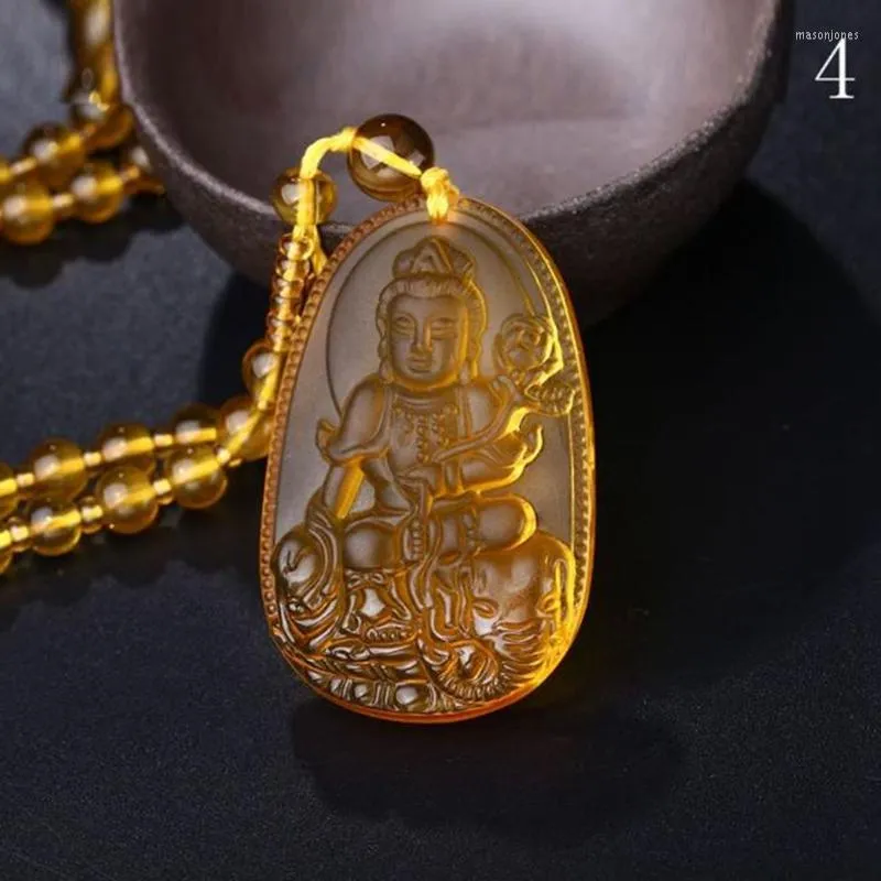 Pendentif Colliers Bouddha Guardian Gods Collier Hommes Sculpté Lucky Amulette pour Femmes Bijoux