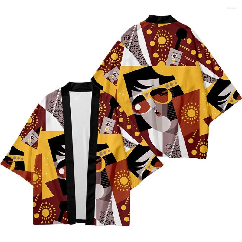 Etniska kläder män hawaii kimono lös cardigan haori obi yukata mäns japanska samurai traditionella streetwear