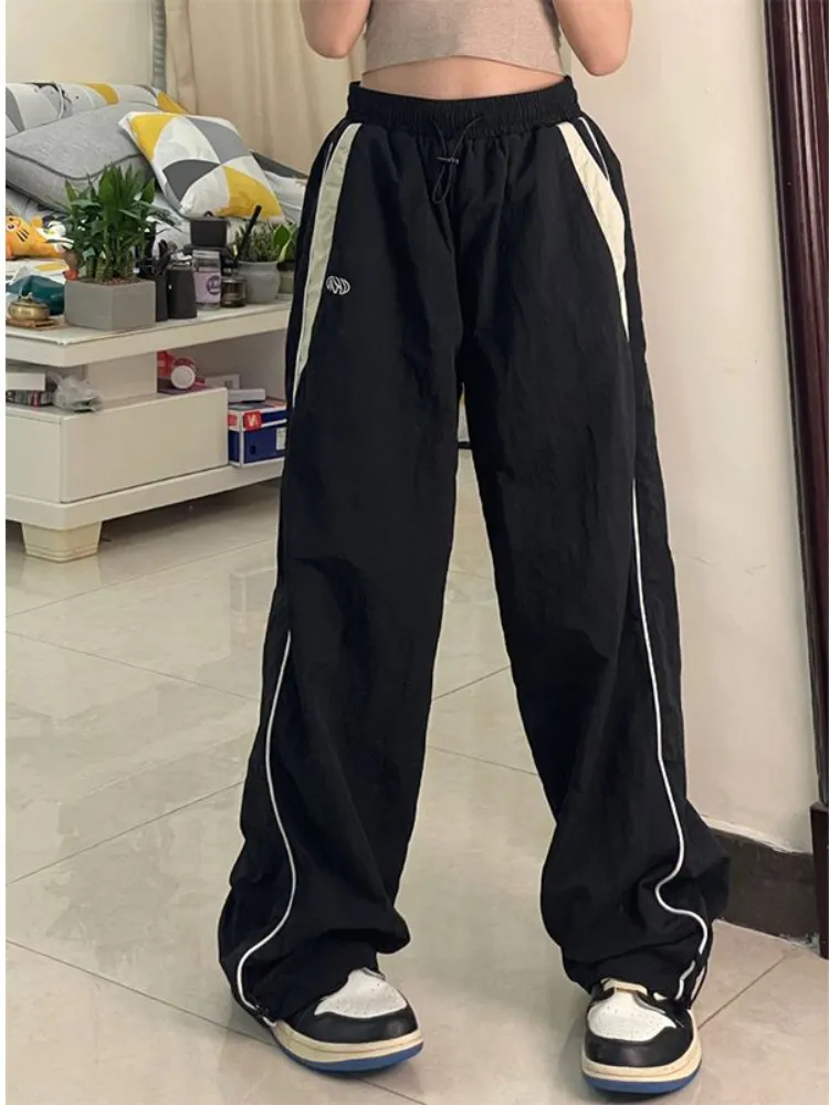 Pantalon Femme S Y2K Femmes Streetwear Cargo Mode Haute Taille Élastique Baggy Pantalon Droit Femme Pantalon De Survêtement Large Jambe Joggers 230506