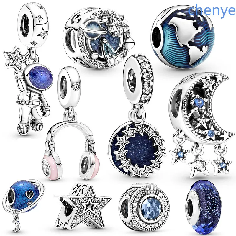 Explore the Planet Series 925 Silver Dangle charm bead set for Pandora DIY Fine Bead Jewelry Pendant