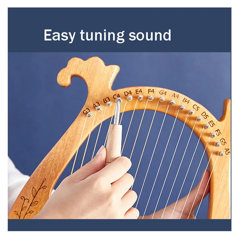 Wooden Mahogany Lyre Aklot Lyre Harp With Tuning Wrench And Spare Available In 16 32 Sizes For Babies And Toddlers From Deng08 9.18 DHgate.Com