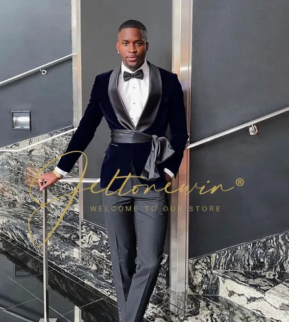 Formal Black Velvet Mens Blazer With Belt Shawl Slim Fit For Weddings And Formal Occasions From Bei03 176.91 DHgate.Com