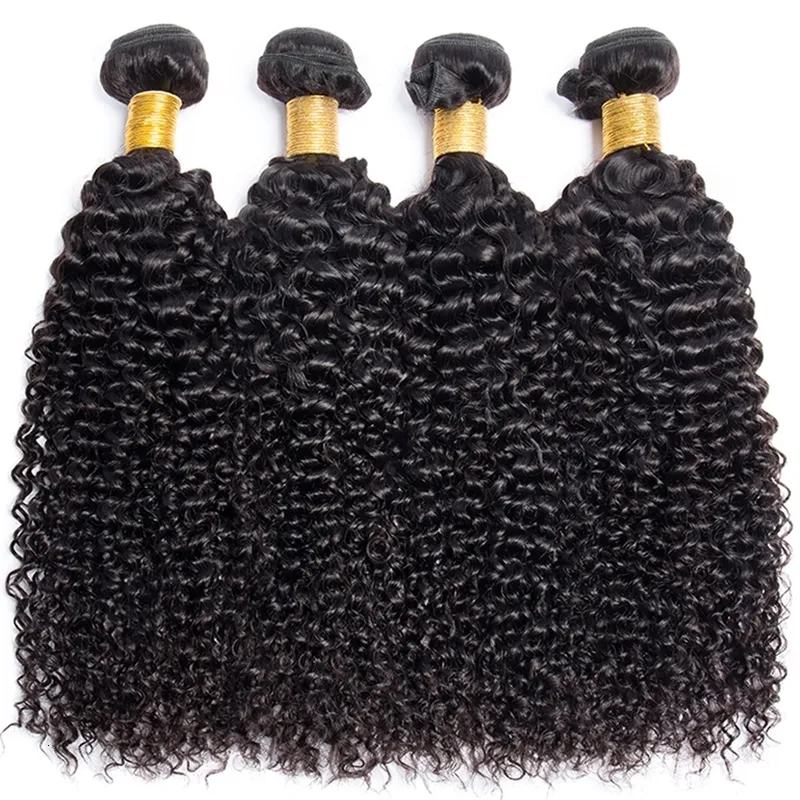 Percrícios de renda 10a Raw Hair Bundles Bundles Kinky Curly Human Weave Virgin para mulheres 230505