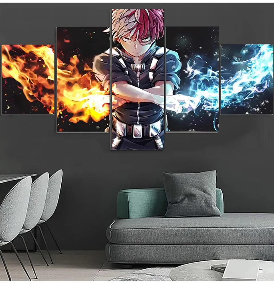 Stitch Diamond Painting My Hero Academia Wandkunst 5 Stück Todoroki Shoto Cartoon Charakter Bild Anime Home Decor Modulare Malerei